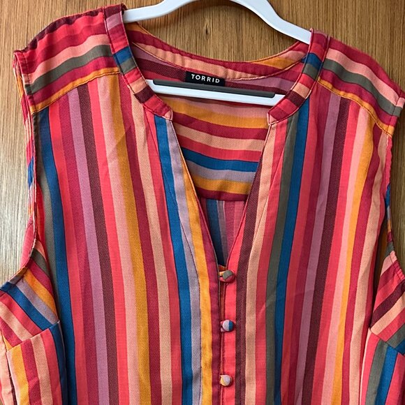 Torrid Multi Color Tank Top Stripes vertical - Picture 2 of 5